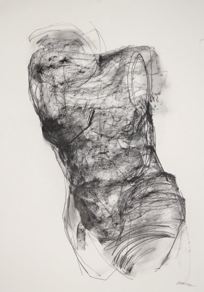 Torso 2, 2022 (carboncino su carta) da Madgalena Morey
