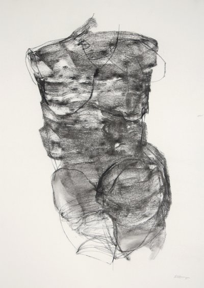 Torso 4, 2022 (carboncino su carta) da Madgalena Morey