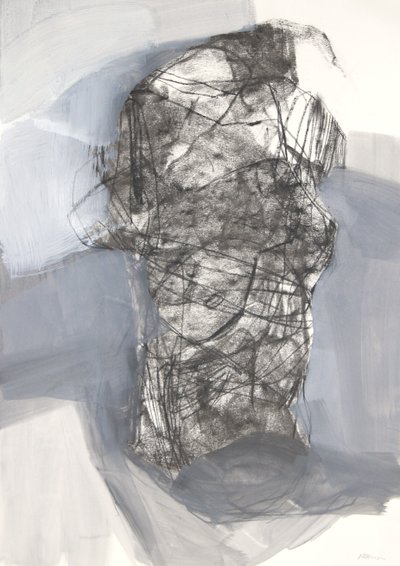 Torso 6, 2022 (carboncino su carta) da Madgalena Morey