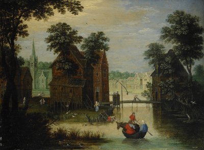 Paesaggio fluviale con la Fuga in Egitto, 1616 da Maerten Ryckaert