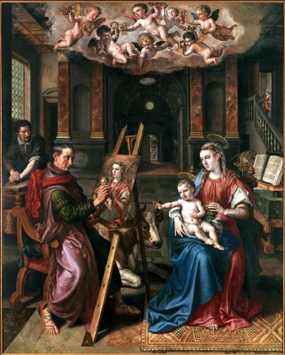 San Luca che disegna la Vergine da Maerten Vos de