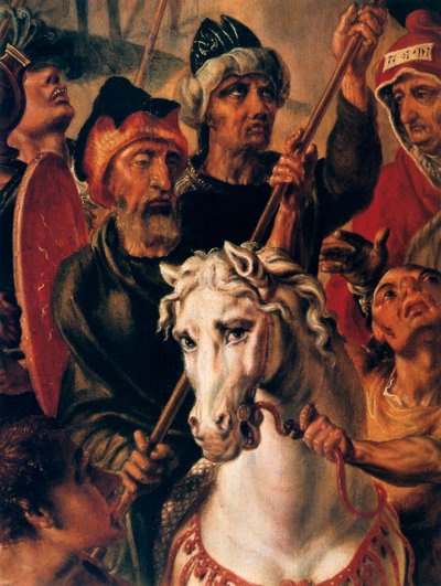 Calvario, (dettaglio) dal pannello centrale, 1545-1550 da Maerten van Heemskerck