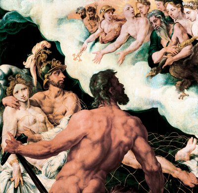 Marte e Venere intrappolati nella rete di Vulcano da Maerten van Heemskerck