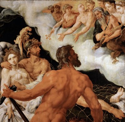 Marte e Venere intrappolati nella rete di Vulcano da Maerten van Heemskerck