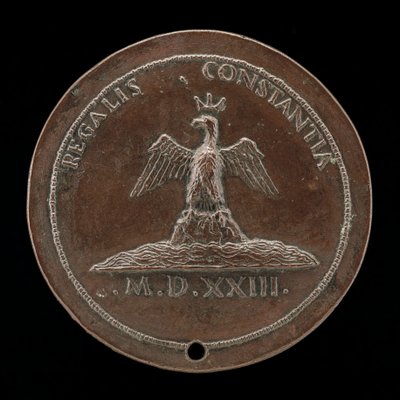 Aquila incoronata su un tumulo tra le acque [retro], 1523 da Maffeo Olivieri