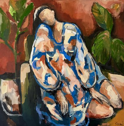 Figura serena in un ambiente interno da Magdalena  Krzak