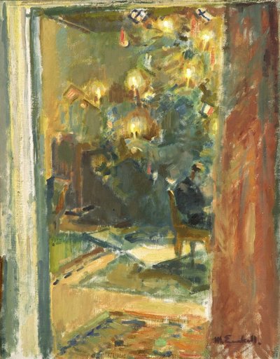Albero di Natale nel salone di Kilo Manor, primi anni del 1920 da Magnus Enckell
