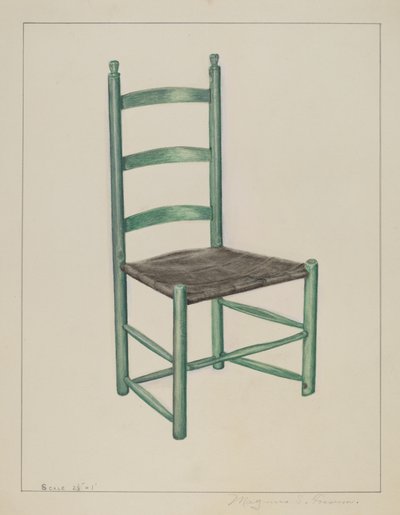 Sedia a schienale a scala - chiamata sedia traballante da Magnus S. Fossum