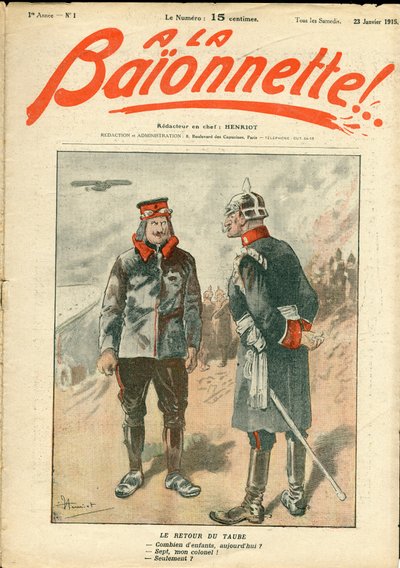 Copertina di La Baionnette, satirico a colori da Henri Maigrot