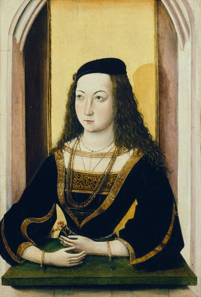 Ritratto di una giovane donna con un fiore, fine XV secolo da Mair von Landshut