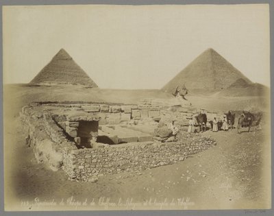 Piramidi di Cheope e Chefren, la Sfinge e il tempio di Chefren da Maison Bonfils