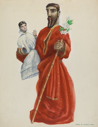 Santo scolpito e dipinto - San Jose da Majel G. Claflin