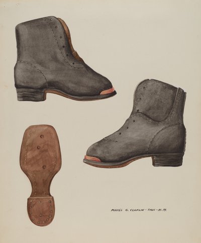 Scarpa di Bambino con Punta di Rame, c. 1937 da Majel G. Claflin