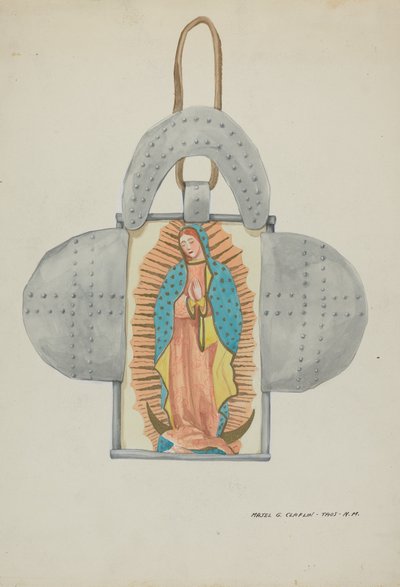 Guadalupe disegnata a mano in forma di latta, c. 1937 da Majel G. Claflin