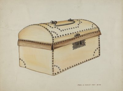 Scatola rivestita in pelle, c. 1937 da Majel G. Claflin