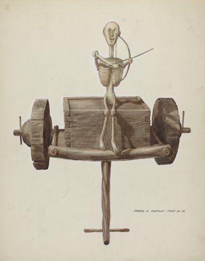 Carro della morte penitenziale e figura della morte, c. 1937 da Majel G. Claflin