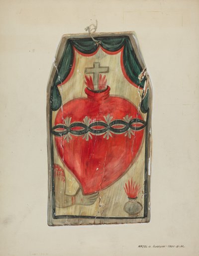Retablo Sacro Cuore, c. 1939 da Majel G. Claflin