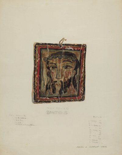 Piccola Testa di Cristo - Retablo, c. 1940 da Majel G. Claflin