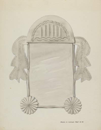 Piccolo Specchio con Cornice di Latta, c. 1937 da Majel G. Claflin