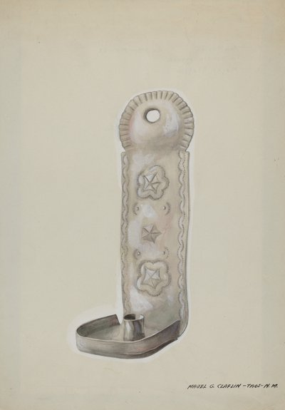 Applique per candele in latta, c. 1937 da Majel G. Claflin