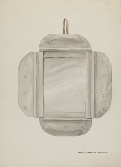 Cornice di specchio in latta, c. 1937 da Majel G. Claflin