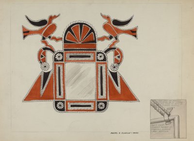 Cornice di specchio in latta da Majel G. Claflin