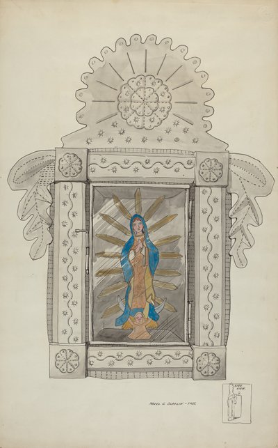 Nicho di Latta Contenente Guadalupe Bulto da Majel G. Claflin
