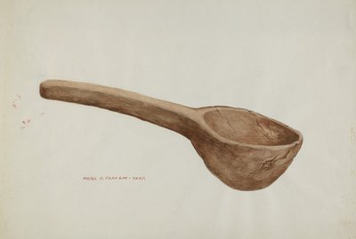 Mestolo di legno, c. 1937 da Majel G. Claflin
