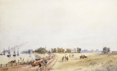 Veduta del forte e della città, Calcutta, 1854 da Major General Sir Charles Walters DOyly