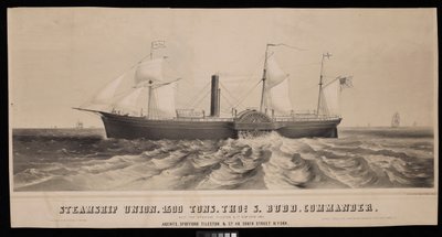 Nave a vapore Union. 1500 tonnellate, Thos S. Budd, comandante. Costruita per Spofford Tileston & Co 1851 da Major and Knapp Sarony