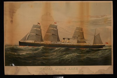 White Star Line Royal & United States Mail Steamers Liverpool & New York Britannic da Major and Knapp Sarony