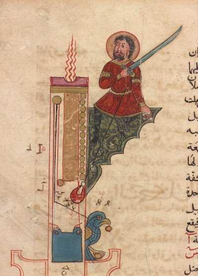 Orologio a candela, foglio dal Kitab fi ma
