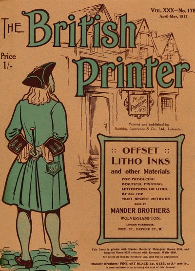 The British Printer Vol. XXX - No. 175 April-May, copertina 1917 da Mander Brothers