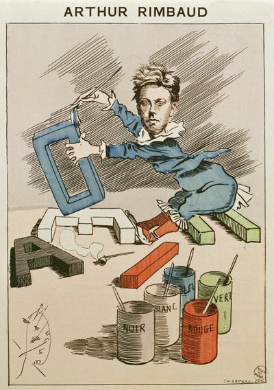 Caricatura di Arthur Rimbaud (1854-91) da 