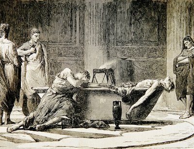La morte di Seneca (incisione) da Manuel Domínguez Sánchez