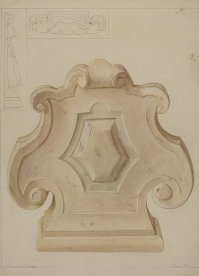Ornamento in marmo dalla cima del caminetto da Manuel G. Runyan