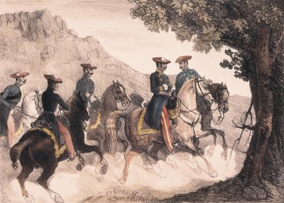Prima guerra carlista, Bruno de Villarreal e il suo staff da Manuel Miranda