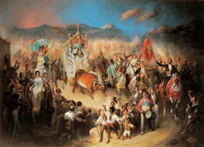 La processione di El Rocio: celebrazione tradizionale andalusa in onore della Vergine da Manuel Rodriguez de Guzman