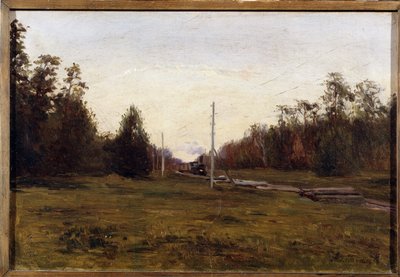 Paesaggio con un treno da Manuil Christoforovich Aladzhalov