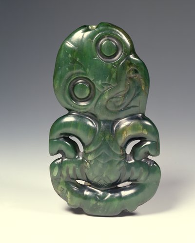 Pendente a forma del dio Hei-Tiki, fine XVIII secolo da Maori