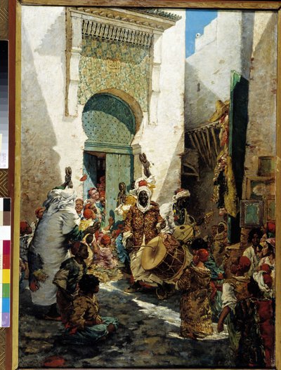 Musicisti neri alla Festa di Algeri Scena di strada da Marc Alfred Chataud
