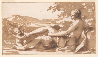 Studio per un Dipinto Sopraporta, Cupido Rimuove una Spina dal Piede di Venere da Marc Antonio Franceschini