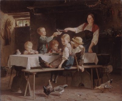 Bambini a pranzo da Marc Louis Benjamin Vautier the Elder