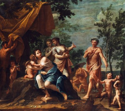 Apollo con le Tre Grazie, Venere, Cupido e Pan da Marcantonio Franceschini