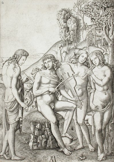 Apollo insegna la musica alle Grazie da Marcantonio Raimondi