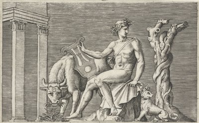 Apollo sorveglia il gregge di Admeto da Marcantonio Raimondi