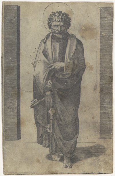 Apostolo Pietro con chiavi (serie: Cristo e gli apostoli) da Marcantonio Raimondi