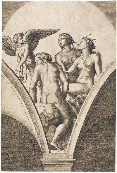 Cupido e le tre Grazie da Marcantonio Raimondi