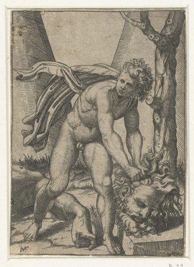 Davide con la testa di Golia da Marcantonio Raimondi