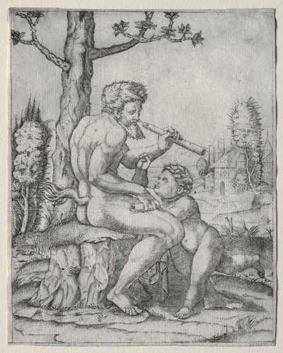 Fauno e Bambino, c. 1509 da Marcantonio Raimondi